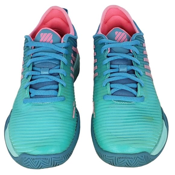 K-Swiss HyperCourt DuraWarap Flex Green Pink Womens Sz 6 Tennis Shoe 96615-442-M - Picture 3 of 8